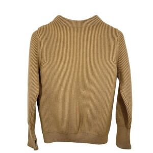ANDERSEN-ANDERSEN Merino Wool Crewneck Sweater Men's Camel Ribbed Thumbholes